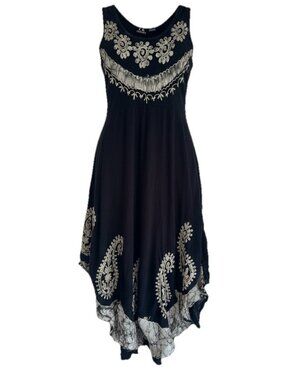S.R. Fashion Women Paisley Asymmetric Tunic Dress Whimsigoth Boho Sleeveless OS